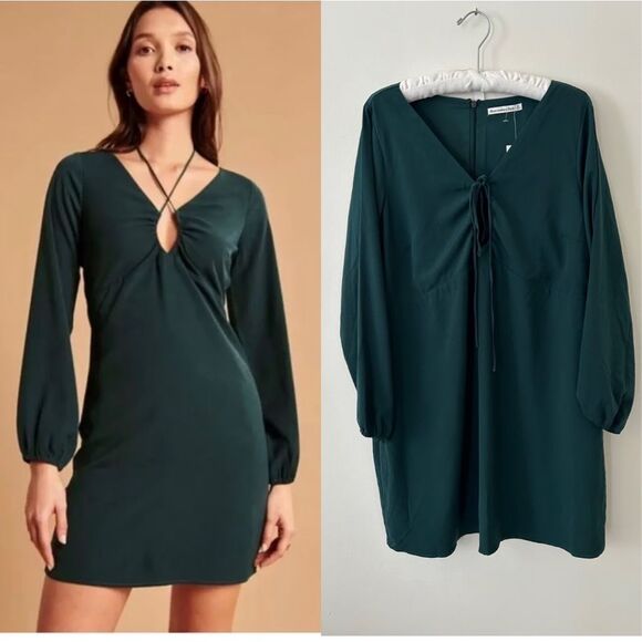 Abercrombie & Fitch Keyhole Emerald Green Dress Size M NWT - Picture 1 of 6